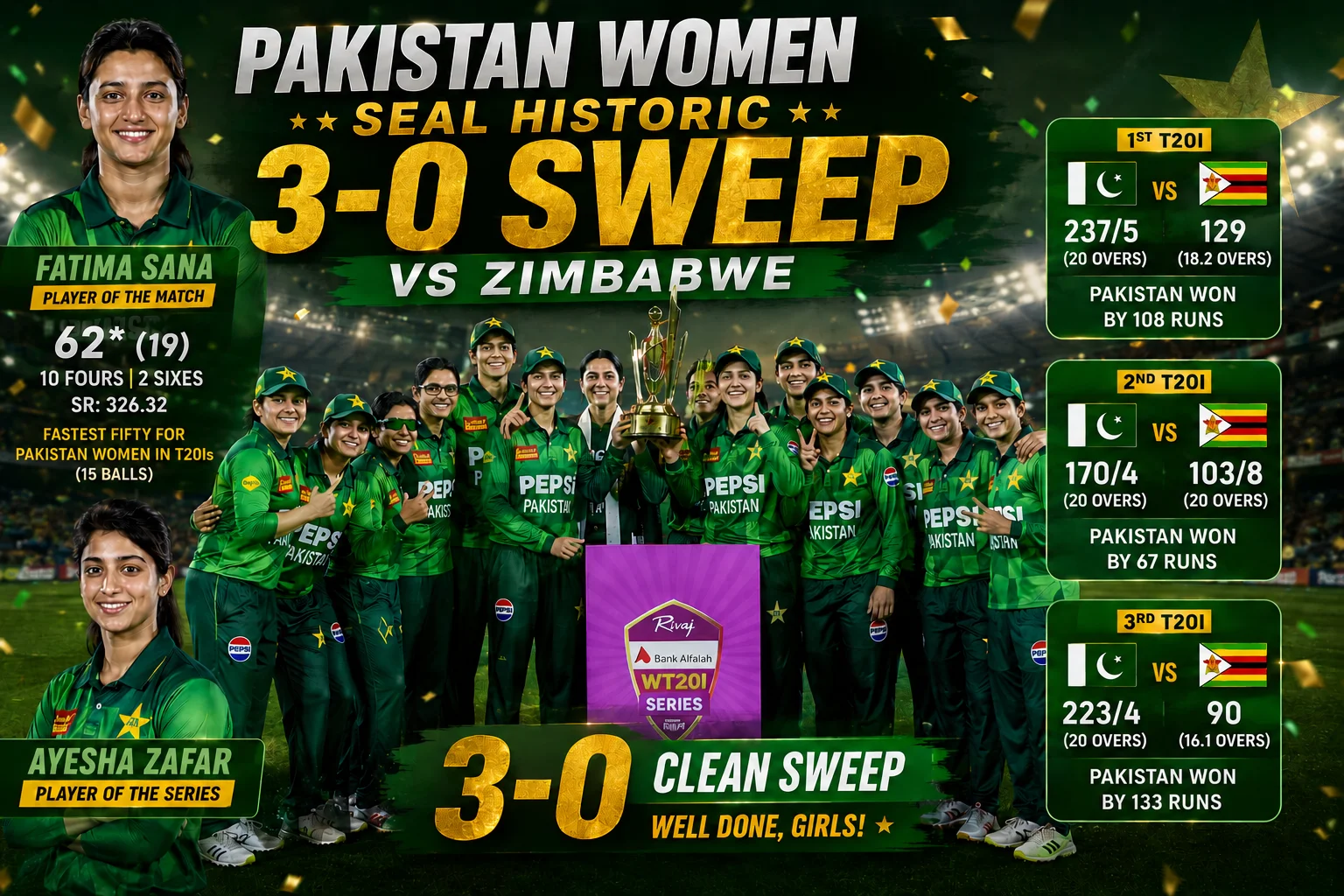 pak w vs zim w 3-0