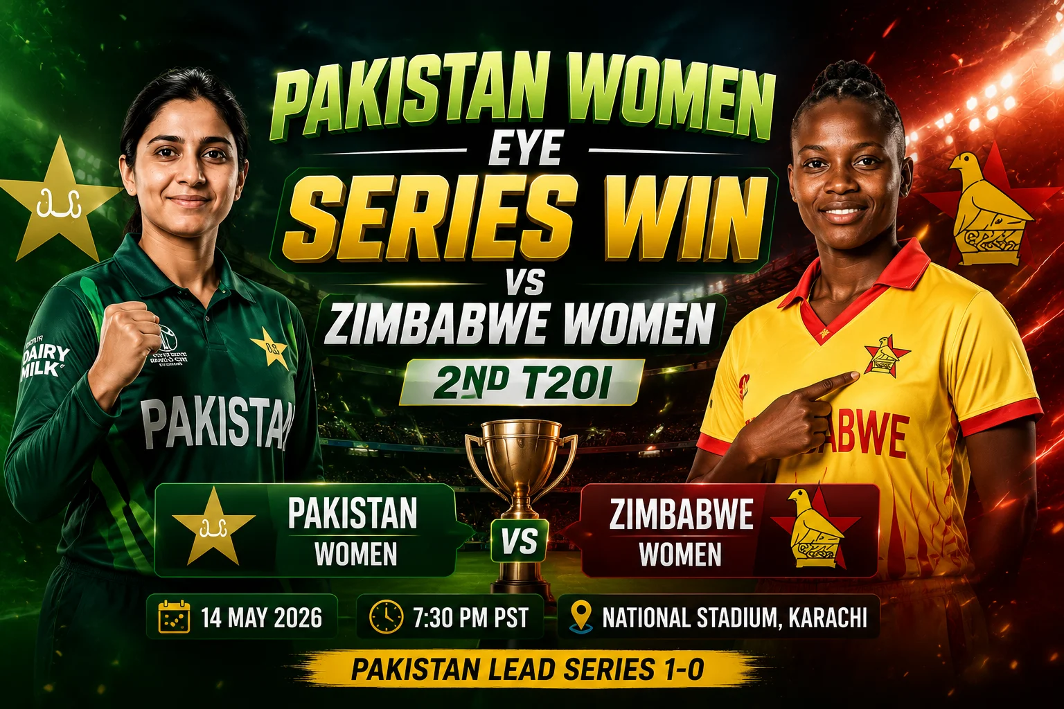 PAKW vs ZIMW 2nd T20I: Pakistan Women Chase Series Win